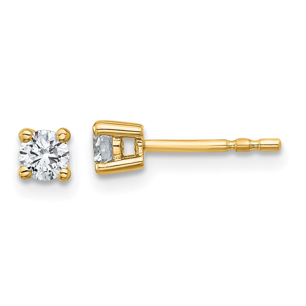14k Yellow Gold 1/3 ctw Lab Grown Diamond VS/SI+ G+ Round 4 Prong Heavy Wt. Stud Earrings