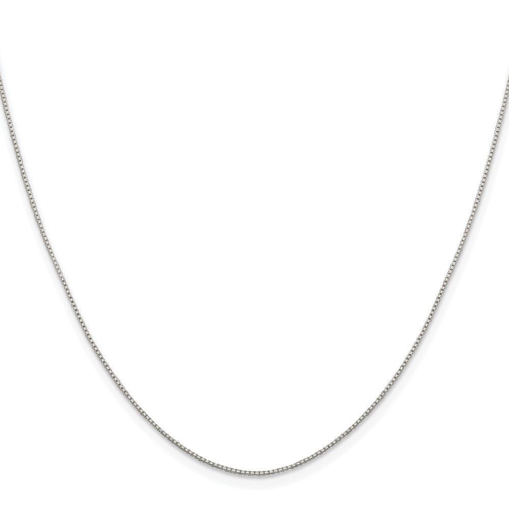 Sterling Silver Rhodium-plated .8mm 8 Sided Diamond-cut Box Chain