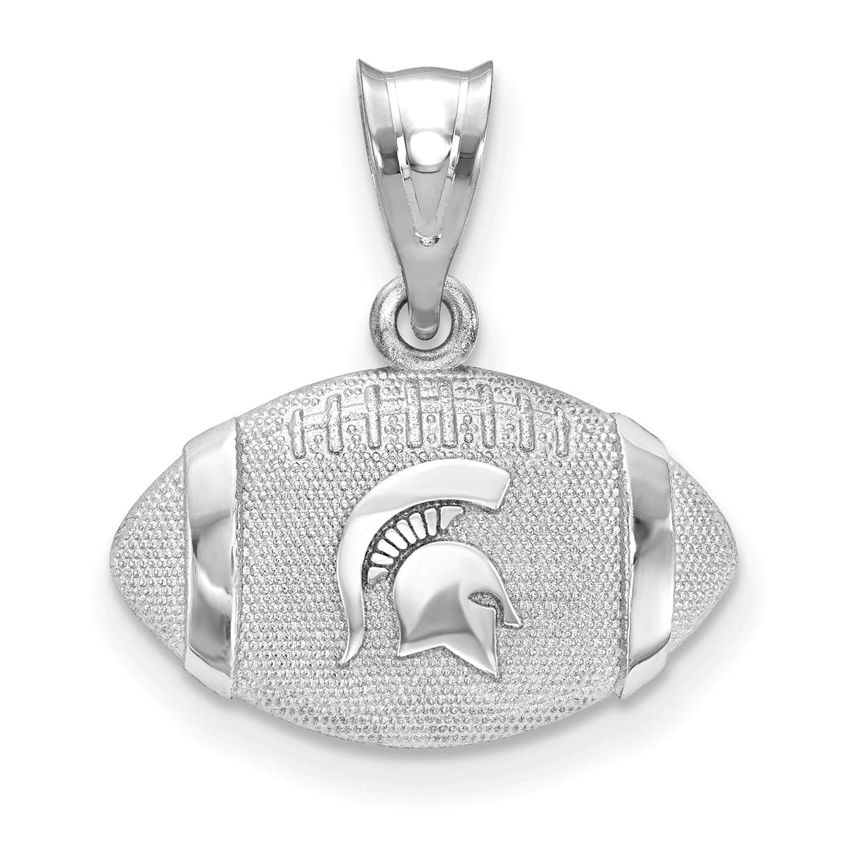 Women's Michigan State Spartans Sterling Silver 3D Football Logo Pendant