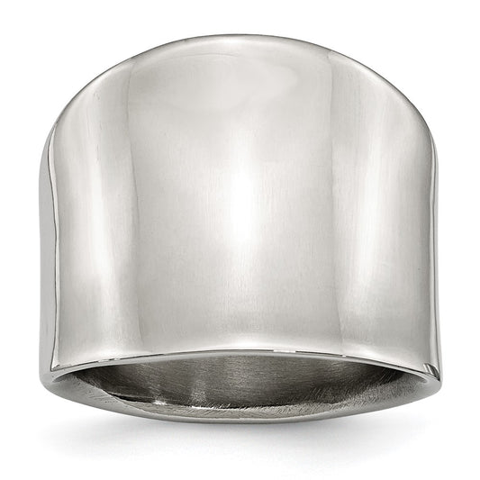 Stainless Steel Polished Ring Size - 7