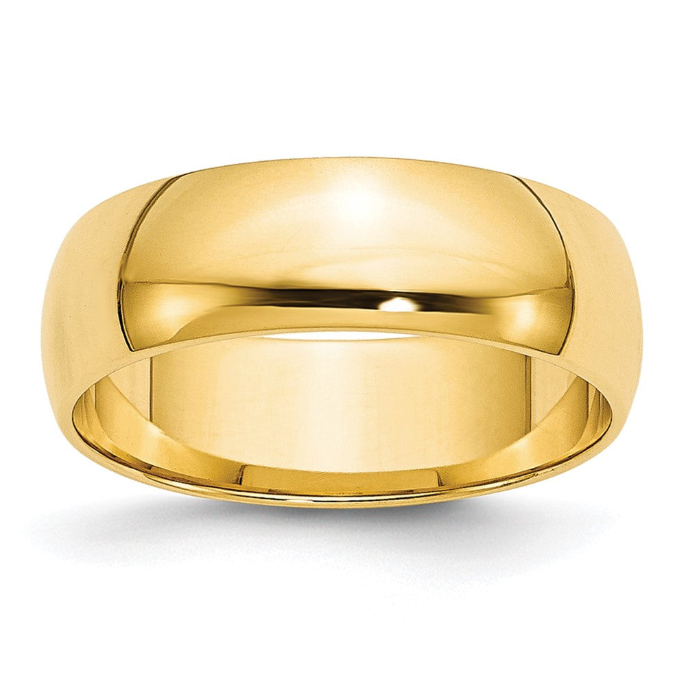 10k Yellow Gold 6mm Lightweight Half Round Wedding Band Size 7.5