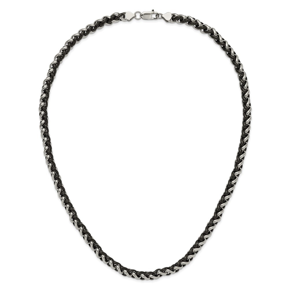 Stainless Steel Polished Black IP-plated 24in Necklace