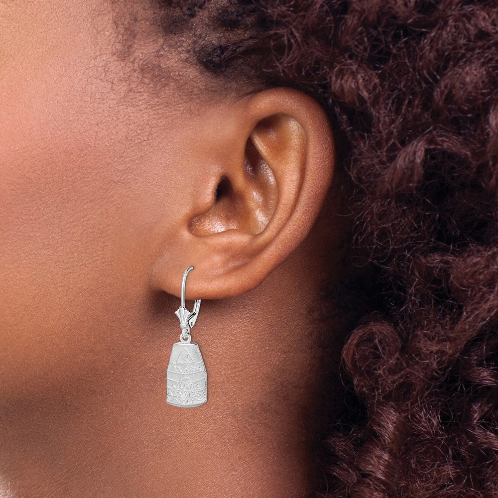 Sterling Silver Polished Key West,FL Leverback Earrings