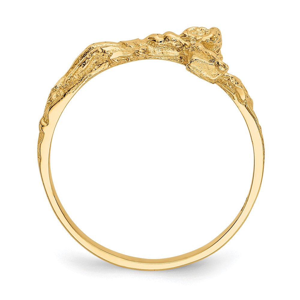 14K Diamond-cut Crucifix Ring Size 7