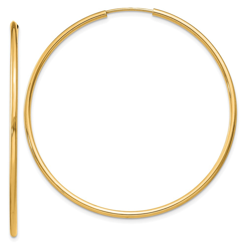 10k 1.5mm Polished Round Endless Hoop Earrings