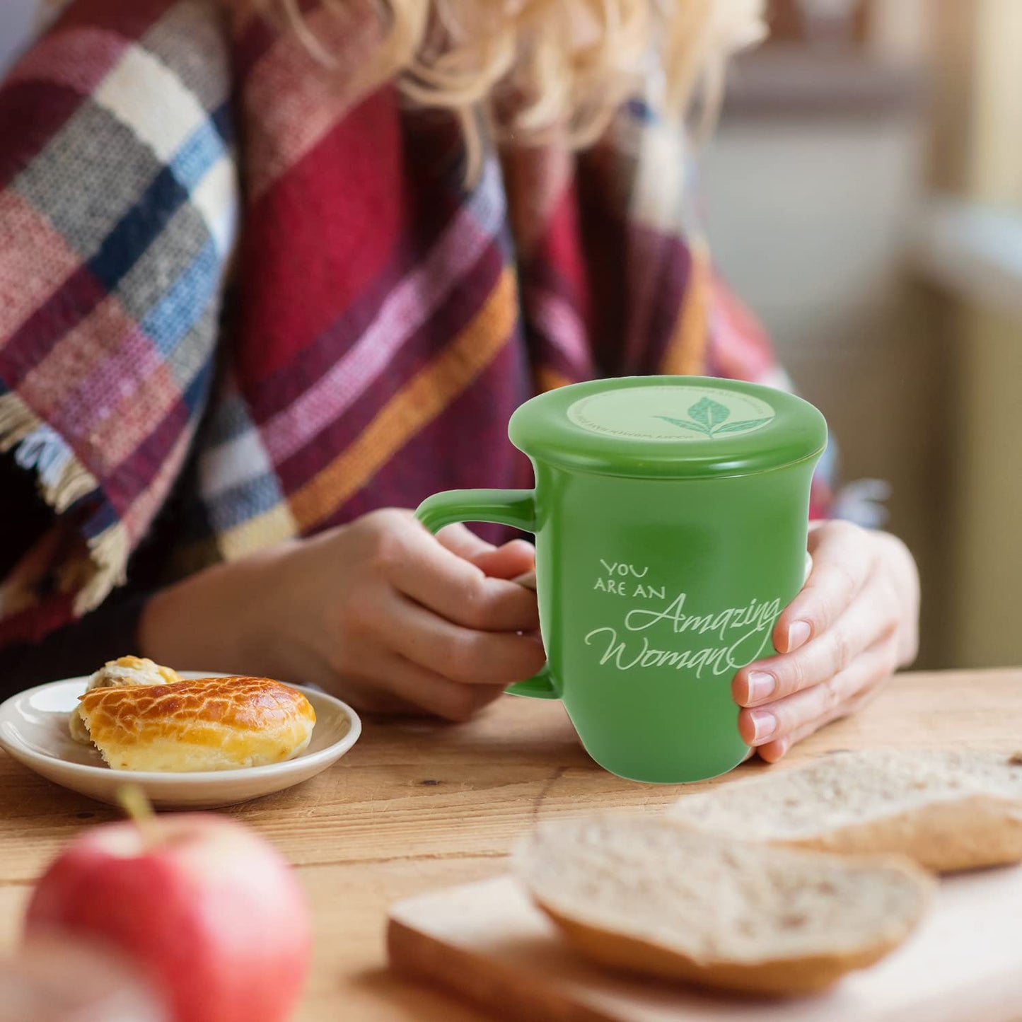 Amazing Woman Green Ceramic 14 Oz. Mug And Coaster