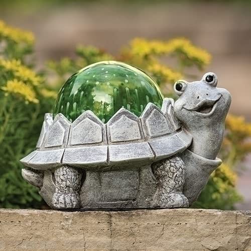 Home & Garden Led Turtle Solar Pudgy Pals Polyresin Garden Statue 14253