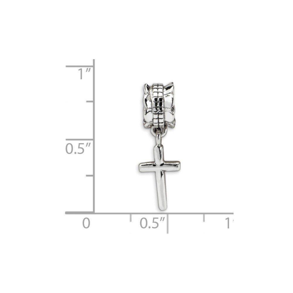 Sterling Silver Reflections Plain Cross Dangle Bead