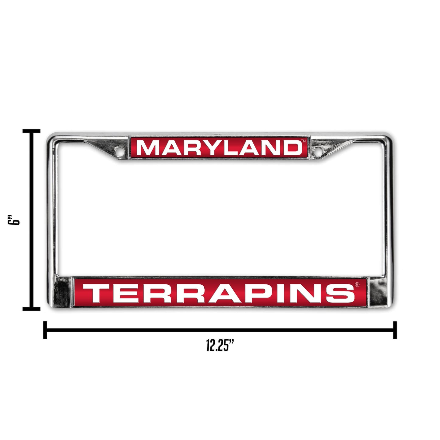 Maryland Terrapins Chrome Metal Laser Cut License Plate Frame