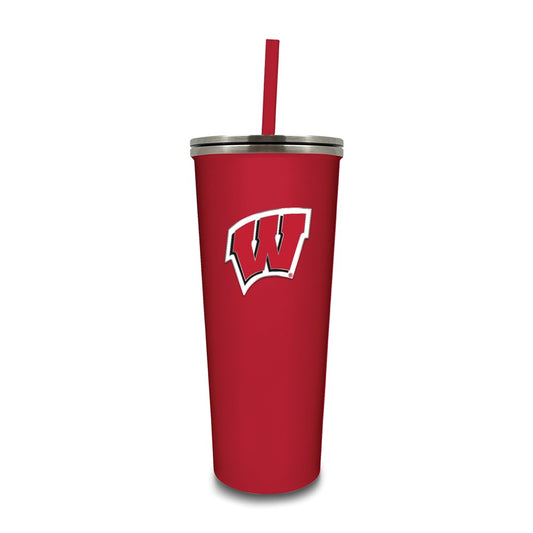 University of Wisconsin Stainless Steel 24 ounce Skinny Tumbler with Straw