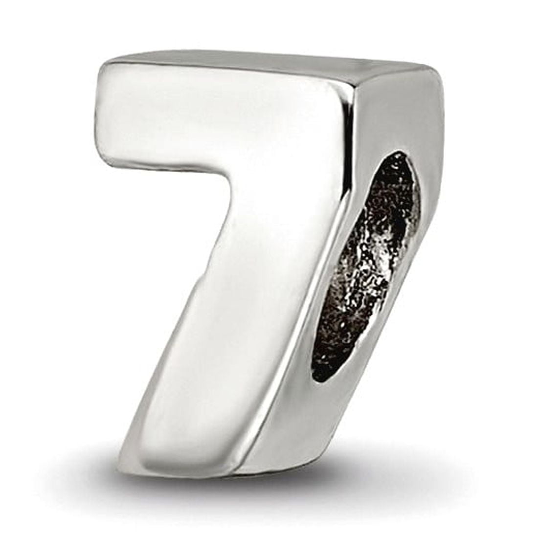925 Sterling Silver Polished Reflections Teen Sport game Number 7 Bead Charm Pendant Necklace 6.36x5.45mm Wide -  Jewelr