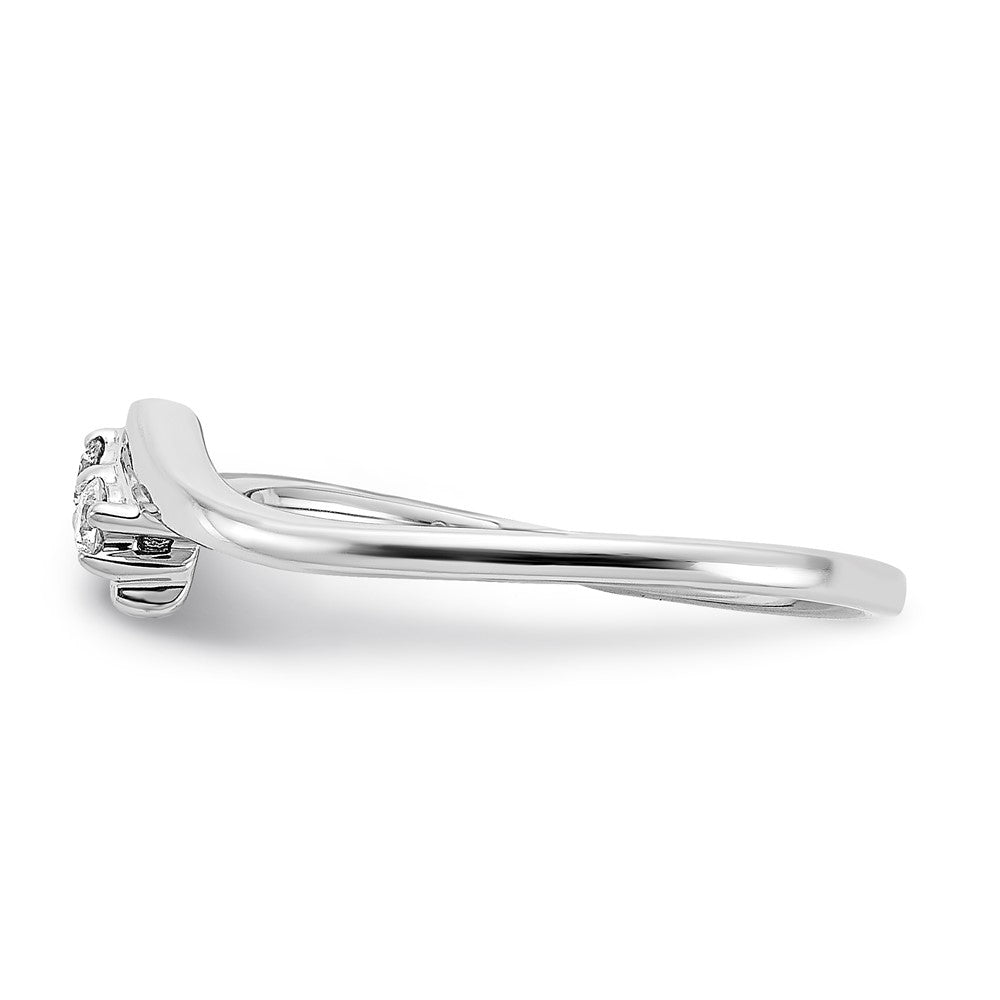 Sterling Silver Polished Two Stone Diamond Ring
