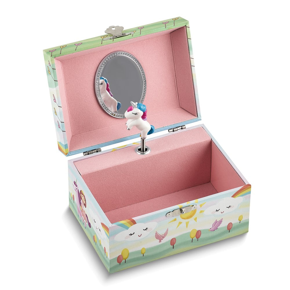 Childrens Princess with Unicorn Mirrored Musical Jewelry Box (Plays It's a Long Way to Tipperary)