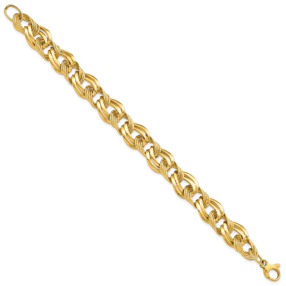 14K Polished Fancy Link Bracelet 8  inches