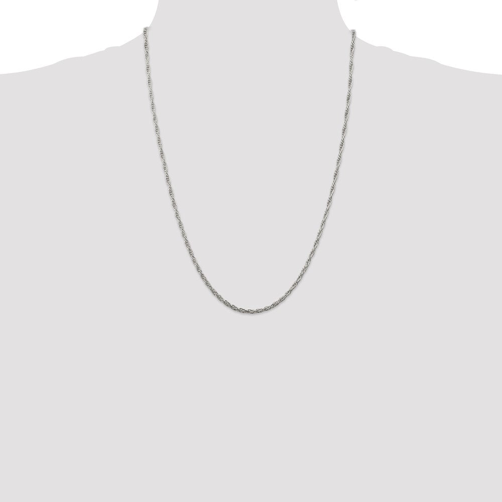 Sterling Silver 2.5mm Loose Rope Chain 24 Inches