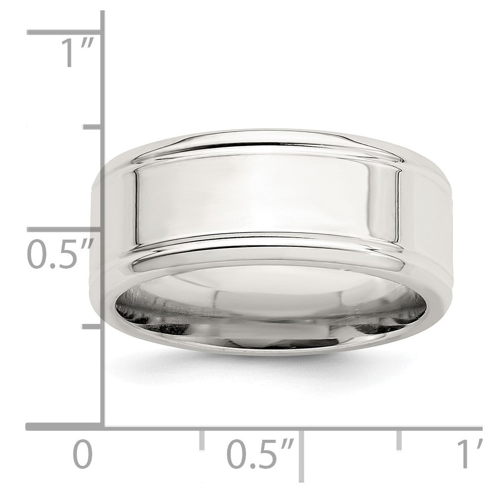Sterling Silver 6mm Polished Flat Beveled Edge Fancy Band Size 9