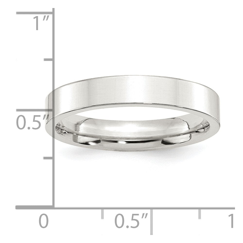 Sterling Silver 4mm Comfort Fit Flat Size 12 Band