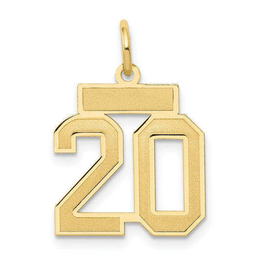 14k Small Satin Number 20 Charm