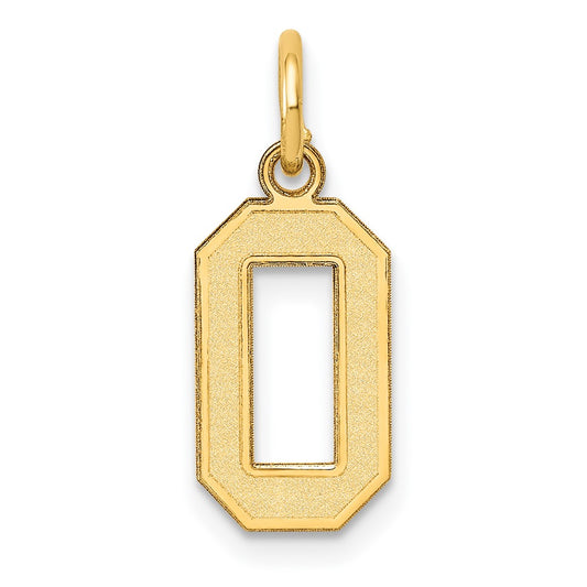 10k Small Satin Number 0 Charm