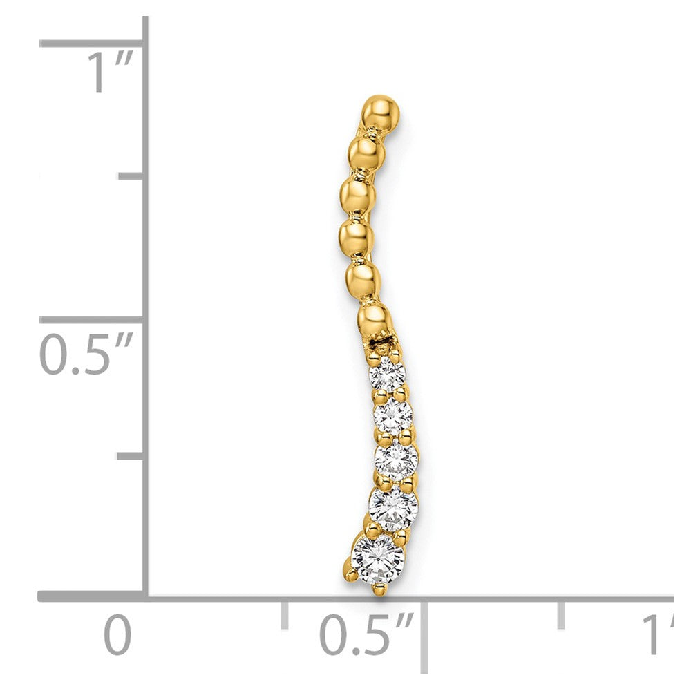 14k 1/5 carat Lab Grown Diamond VS/SI+ G+ Fancy Bar Chain Slide Pendant