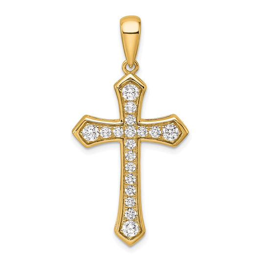 True Origin 14k 3/4 carat Lab Grown Diamond VS D E F Cross Pendant