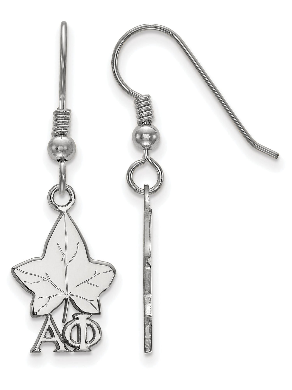 Sterling Silver Official Licensed Greek Sororities Alpha Phi (??) Medium Dangle Earrings