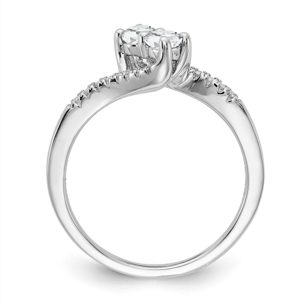 Sterling Silver White Topaz & Diamond Ring