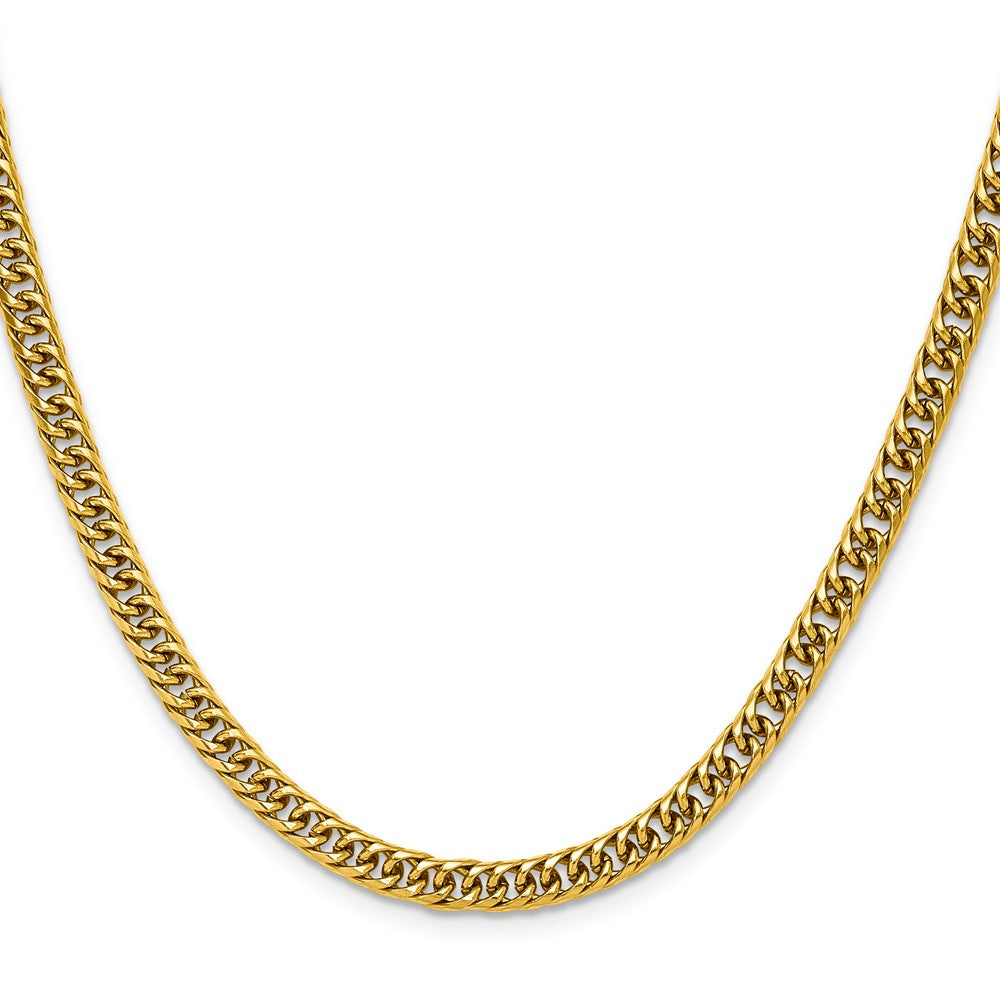 Chisel Stainless Steel Polished Yellow IP-plated 5mm 24 inch Double Curb Chain