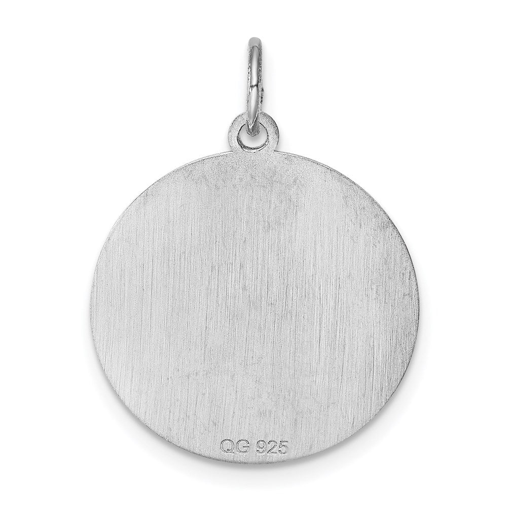 Sterling Silver Rhodium-plated Brocaded Letter C Initial Charm