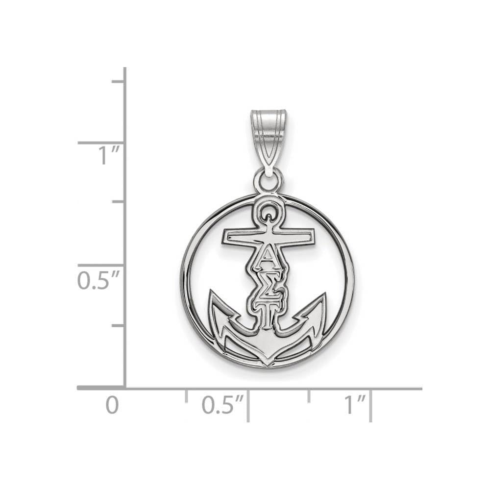Sterling Silver Official Licensed Greek Sororities Alpha Sigma Tau (???) Small Circle Pendant