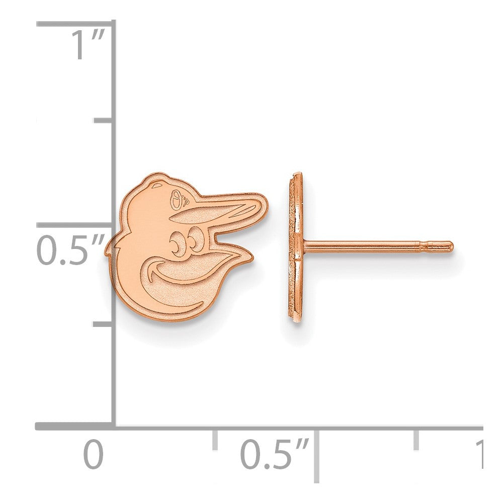 SS Rose Gold-plated MLB LogoArt Baltimore Orioles Extra Small Post Earrings