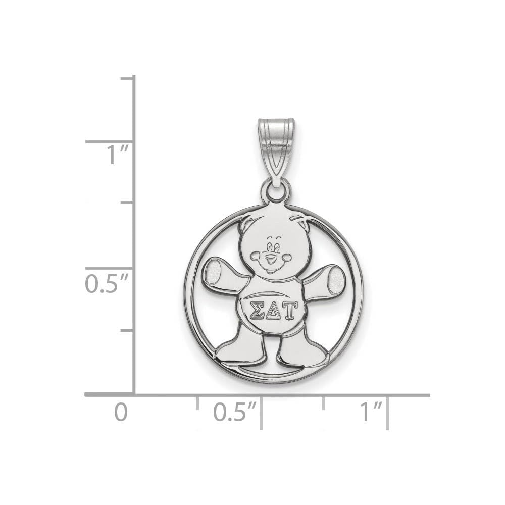 Sterling Silver Official Licensed Greek Sororities Sigma Delta Tau Small Circle Pendant