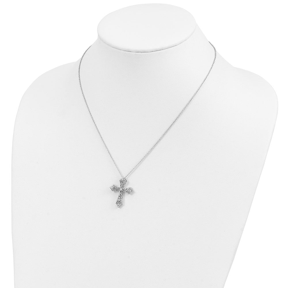 Sentimental Expressions Sterling Silver Rhodium-plated CZ I Still Believe 18in. Necklace 18 Inches