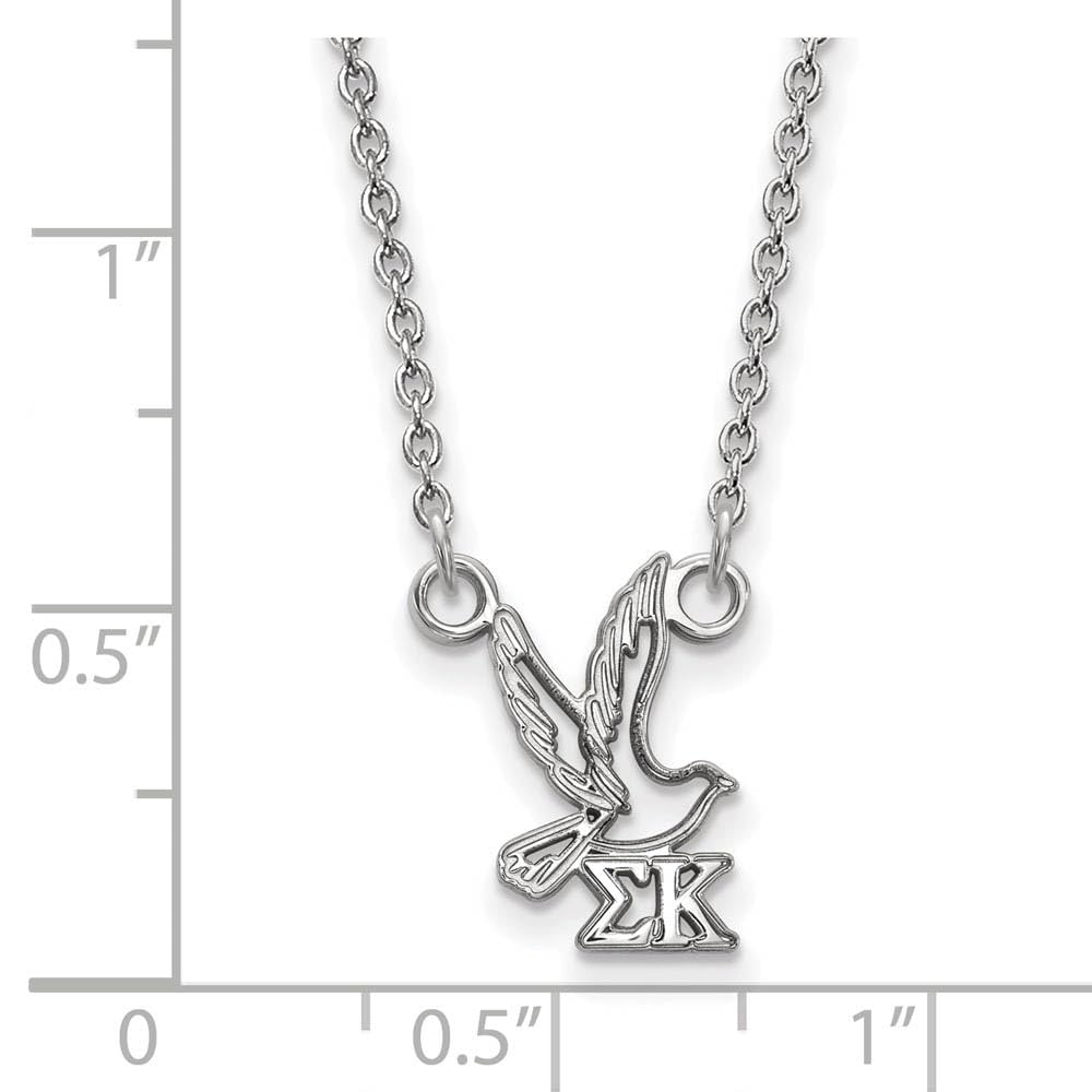 Sterling Silver 18in Official Licensed Greek Sororities Sigma Kappa (??) XS Pendant w/ Necklace