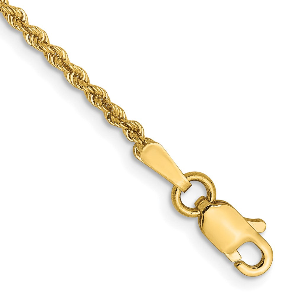 14K 1.6mm Solid Regular Rope Chain Anklet