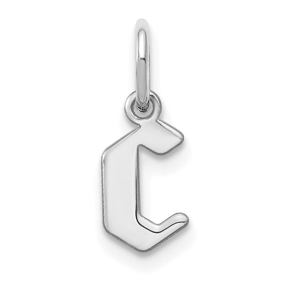 Sterling Silver Rhodium-plated Lower case Letter C Initial Pendant