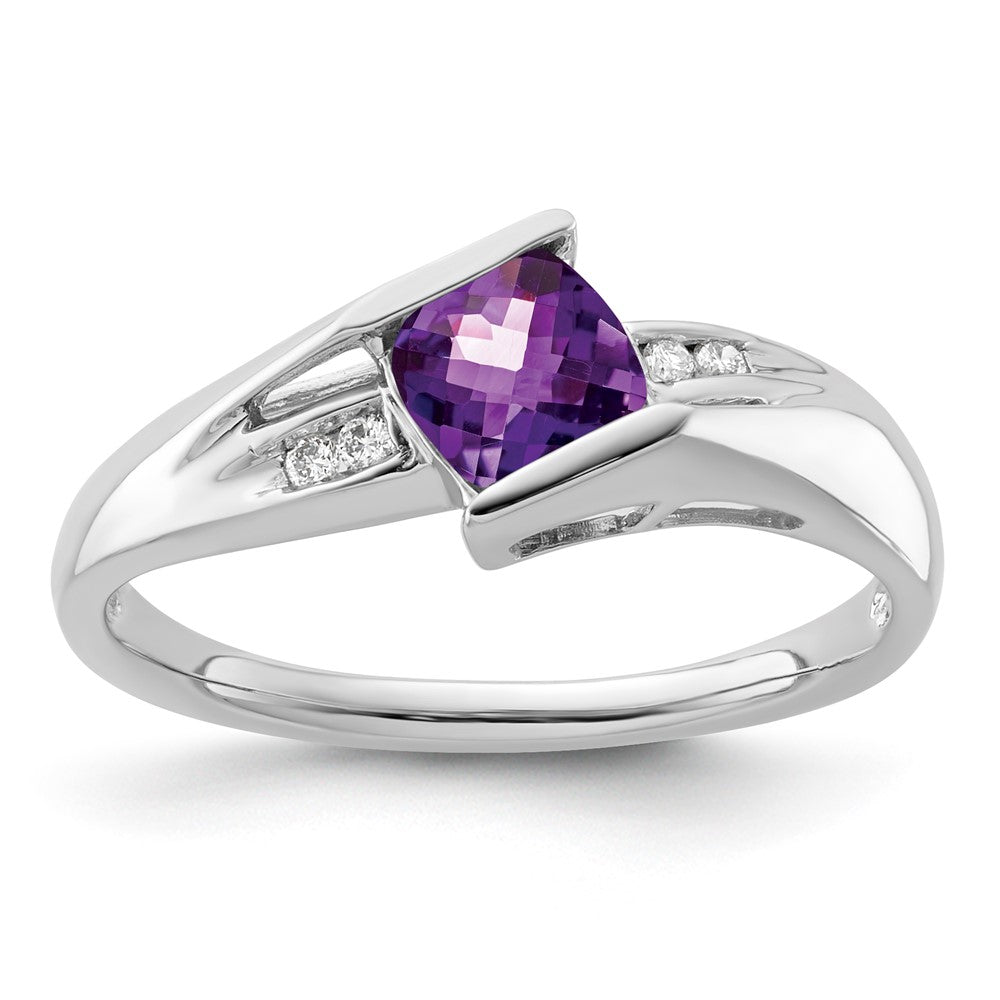 SS Amethyst Ring 1-5X5 AM, 4-.01 - Stone:B Mel:F60