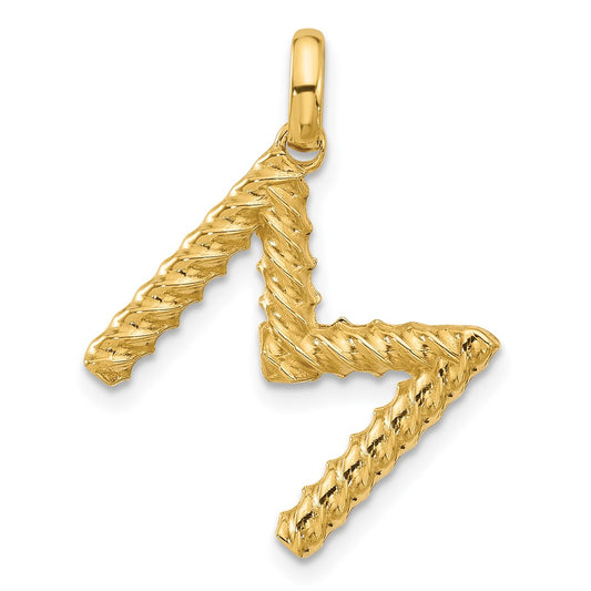 14ky Fancy Twist Letter M