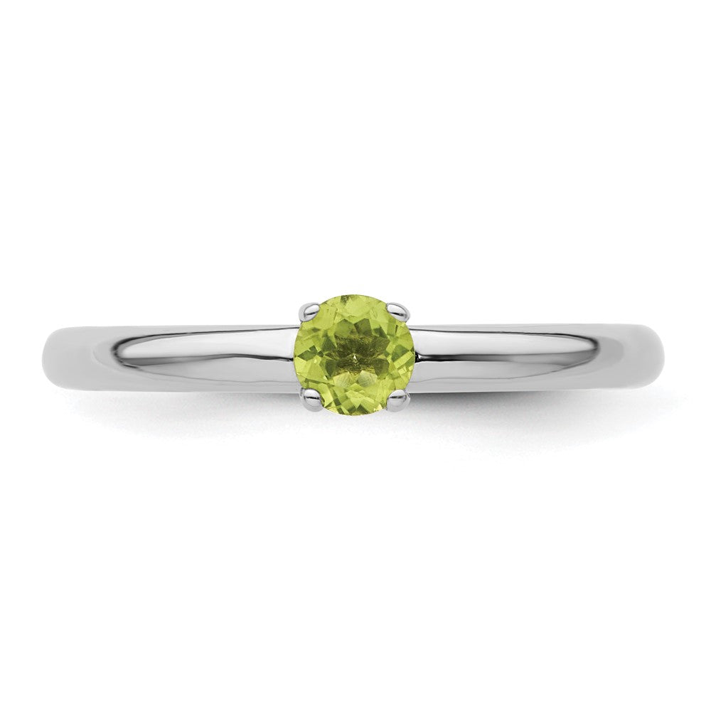 Sterling Silver Stackable Expressions Rhodium Peridot Ring