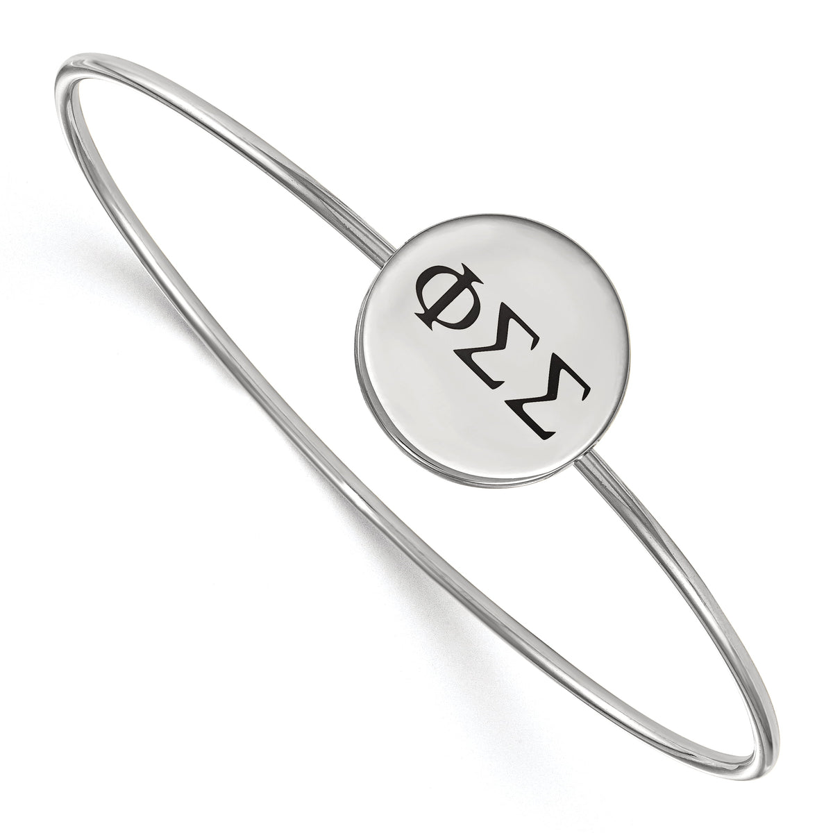 Sterling Silver Official Licensed Greek Sororities Phi Sigma Sigma (???) Enameled Slip-on Bangle