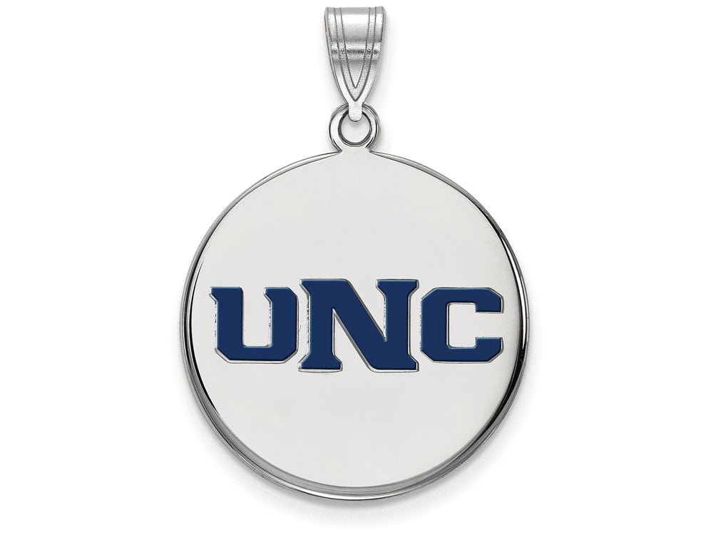Sterling Silver Official Licensed Collegiate University of Northern Colorado (UNC) Large Enamel Disc Pendant