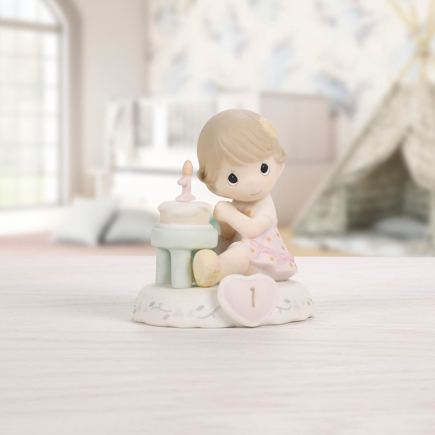 Precious Moments Growing In Grace Age 1 Brunette Girl Figurine, Count 1