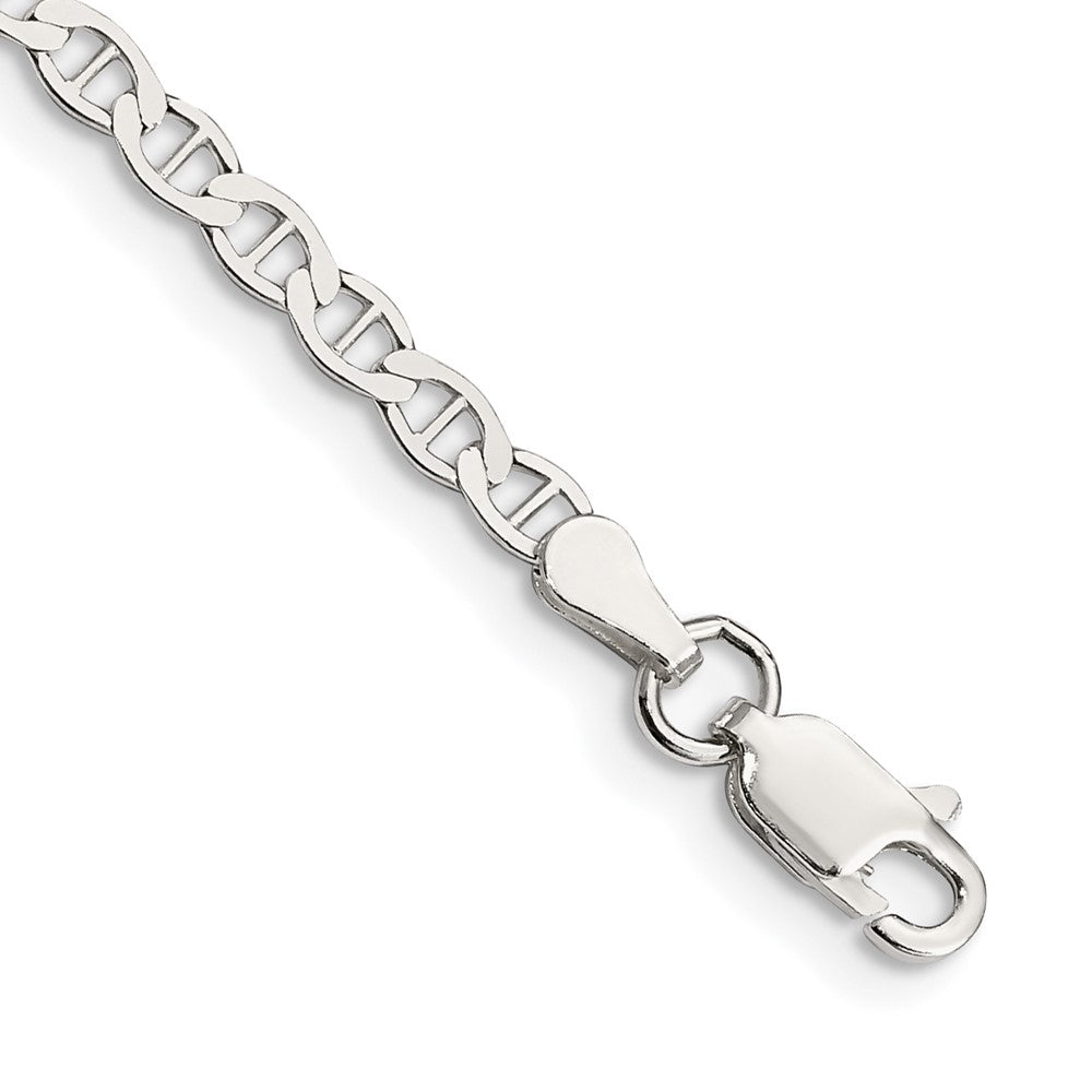 Sterling Silver 3.1mm Flat Anchor Chain Anklet 10 inches