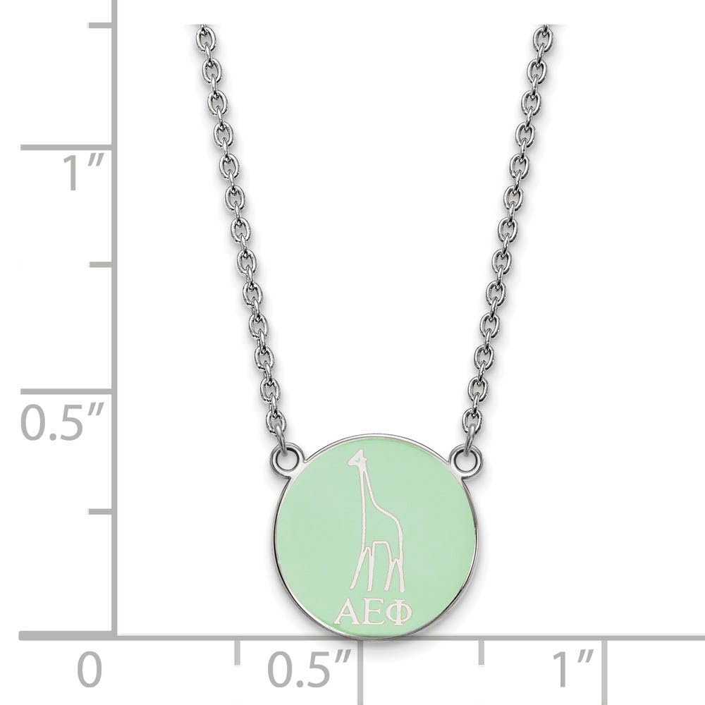 Sterling Silver 18in Official Licensed Greek Sororities Alpha Epsilon Phi Small Enamel Pendant w/Necklace