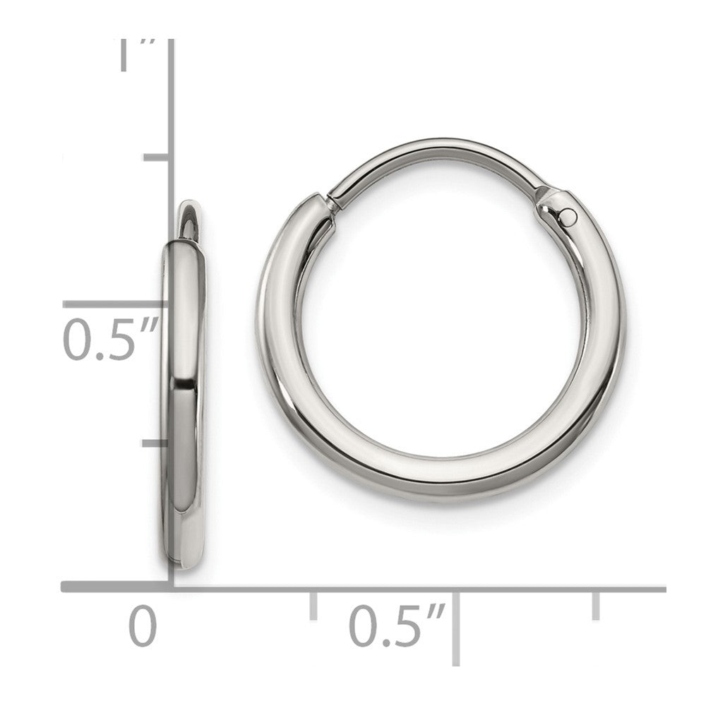Stainless Steel Polished 2mm Endless Hoop Earrings