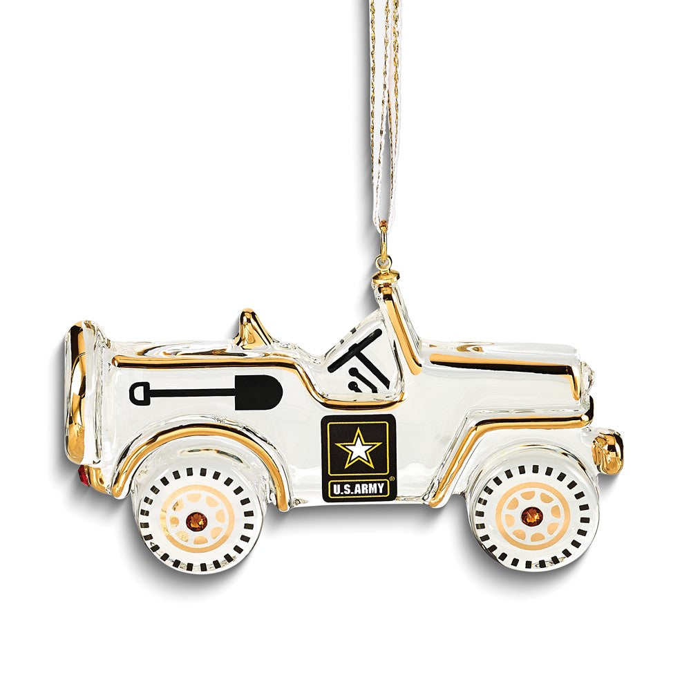 Glass Baron US Army Logo Utility Vehicle Ornament
