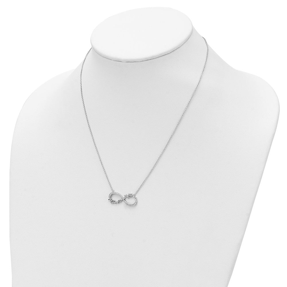 Sentimental Expressions Sterling Silver Rhodium-plated CZ My Daughter My Friend 18in Necklace 17 Inches