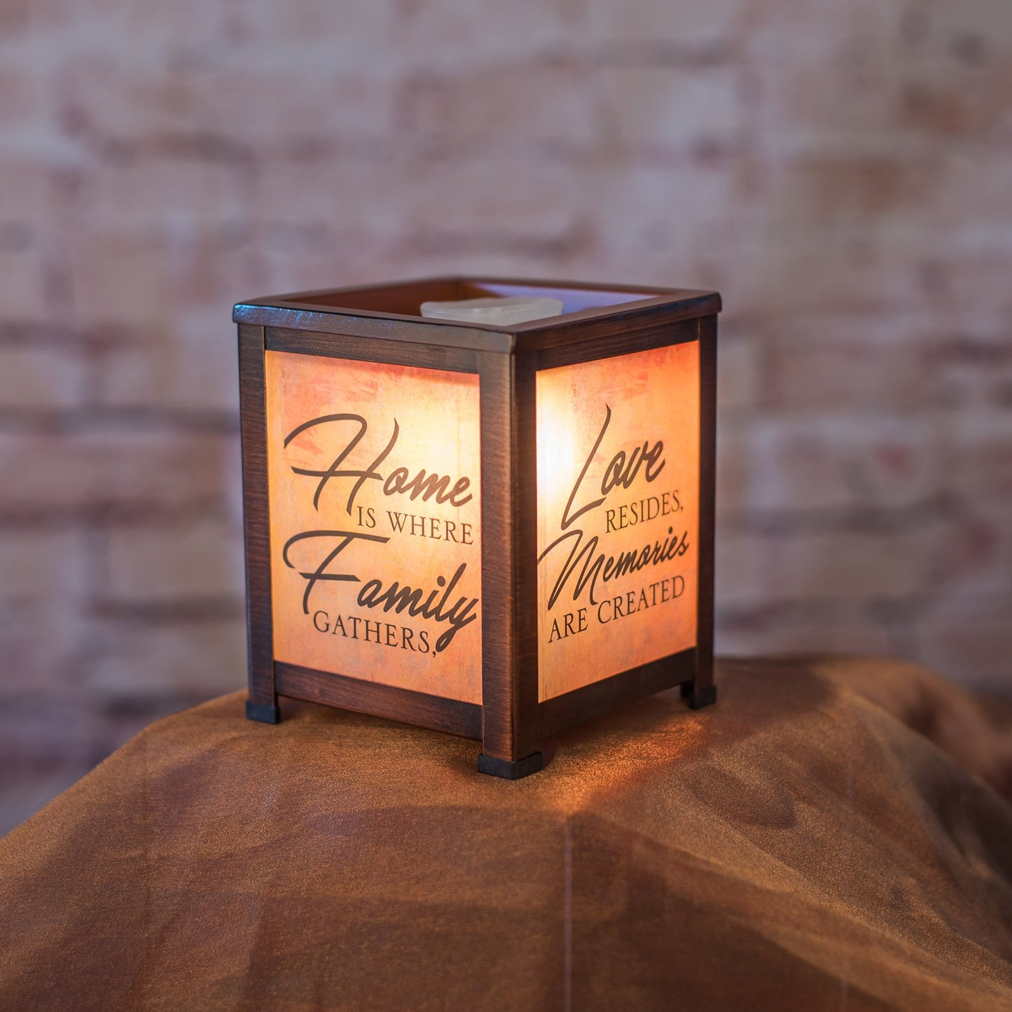 5" Antique Bronze Finish Laughter Home Family Love Printed Interchangeable Warmer
