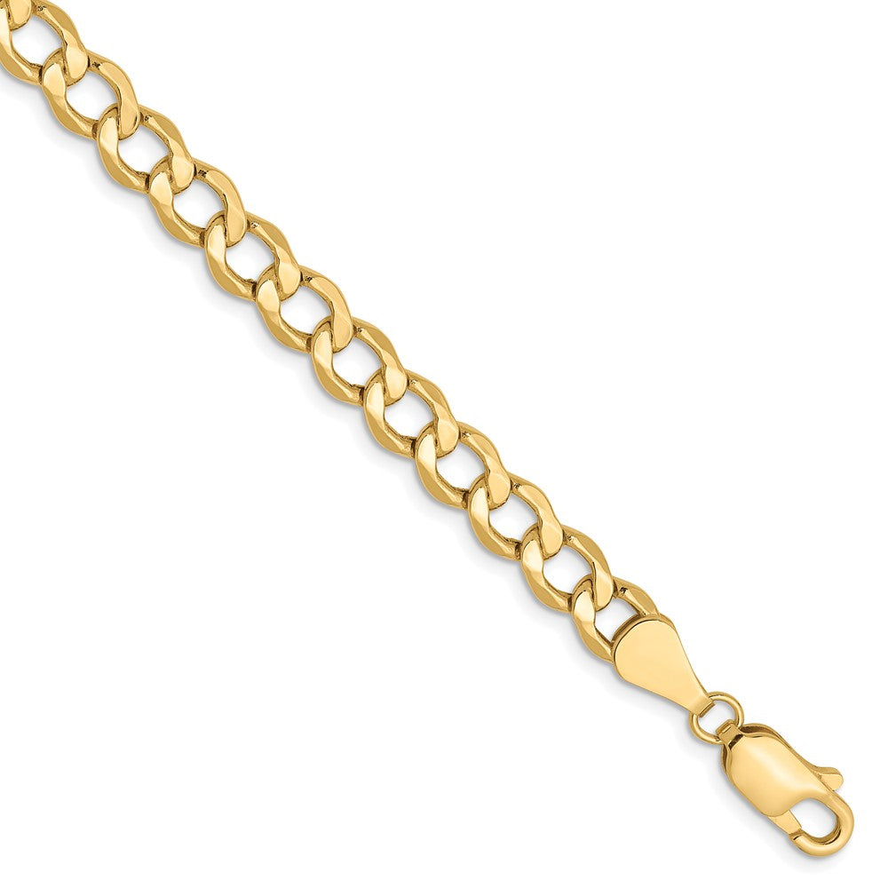 10K 5.25mm Semi-Solid Curb Chain 7  inches