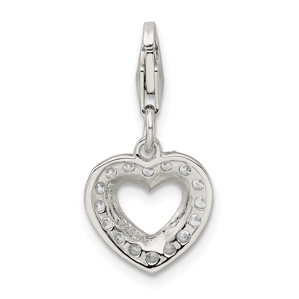 Sterling Silver CZ Heart Charm